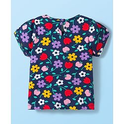 Babyhug Cotton Knit Half Sleeves T-Shirt with Floral & Polka Dot Print Pack of 3 - Red White & Navy Blue