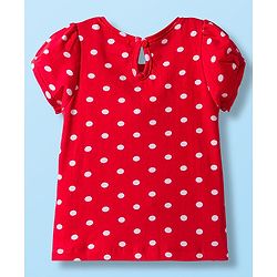 Babyhug Cotton Knit Half Sleeves T-Shirt with Floral & Polka Dot Print Pack of 3 - Red White & Navy Blue