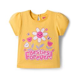 Babyhug Cotton Knit Half Sleeves T-Shirt with Floral & Polka Dot Print Pack of 3 - Pink Yellow & Navy Blue