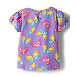 Babyhug Cotton Knit Half Sleeves T-Shirt with Butterfly & Polka Dot Print Pack of 3 - Pink Yellow & Plum