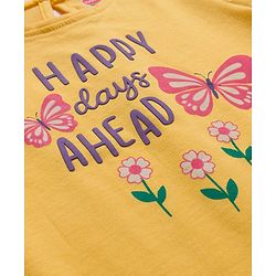 Babyhug Cotton Knit Half Sleeves T-Shirt with Butterfly & Polka Dot Print Pack of 3 - Pink Yellow & Plum