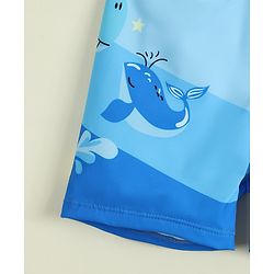 Babyhug Sea Life Printed Swimming Trunk - Blue