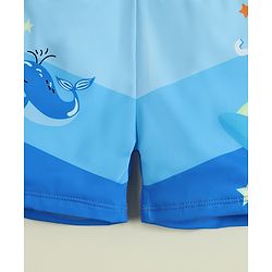 Babyhug Sea Life Printed Swimming Trunk - Blue
