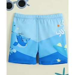 Babyhug Sea Life Printed Swimming Trunk - Blue
