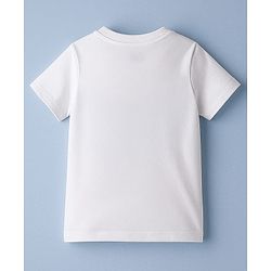 Babyhug Cotton Knit Half Sleeves T-Shirt with Vehicle & Beach Theme Print - White