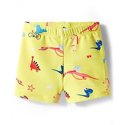 Babyhug Dino Printed Swimming Trunk With Cap - Yellow