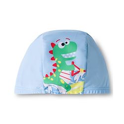 Babyhug Dino Printed Swimming Trunk With Cap - Light Blue