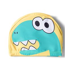 Babyhug Raglan Half Sleeves Dino Printed T-Shirt & Shorts Swimsuit With Cap - Yellow