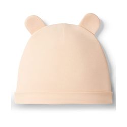 Babyhug 100% Cotton Knit Full Sleeves Romper With Cap & Deer Applique - Beige