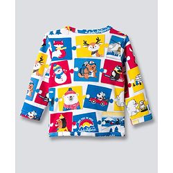 Babyhug 100% Cotton Knit Full Sleeves Jhablas With Stripes & Animal Print Pack of 3 - Multicolor