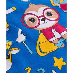 Babyhug 100% Cotton Knit Full Sleeves Front Open Jhablas with Animal Print & Stripes Pack of 3 - Red Blue & Yellow