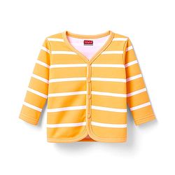 Babyhug 100% Cotton Knit Full Sleeves Front Open Jhablas with Animal Print & Stripes Pack of 3 - Red Blue & Yellow