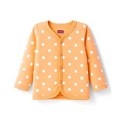 Babyhug 100% Cotton Knit Full Sleeves Front Open Jhablas with Floral & Polka Dot Print Pack of 3 - Pink & Orange