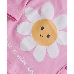 Babyhug 100% Cotton Knit Full Sleeves Front Open Jhablas with Floral & Polka Dot Print Pack of 3 - Pink & Orange