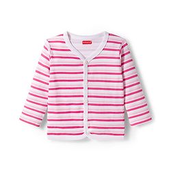 Babyhug 100% Cotton Knit Full Sleeves Front Open Jhablas With Stripe & Animal Print Pack of 3 - Pink Aqua Blue & Yellow
