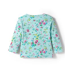 Babyhug 100% Cotton Knit Full Sleeves Front Open Jhablas With Stripe & Animal Print Pack of 3 - Pink Aqua Blue & Yellow