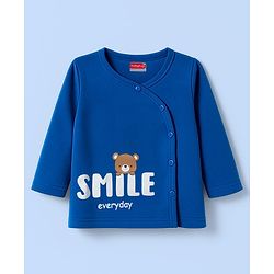 Babyhug 100% Cotton Knit Full Sleeves Front Open Jhablas with Animal Print & Stripes Pack of 3 - Rust Orange White & Blue