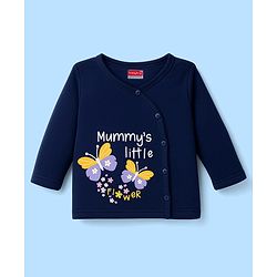 Babyhug 100% Cotton Knit Full Sleeves Front Open Jhablas with Tropical Theme Print Pack of 3 - White Navy Blue & Pink