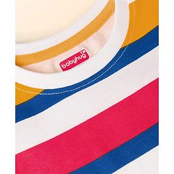 Babyhug 100 % Cotton Knit Full Sleeves T-Shirt with Stripes & Lets Have A Good Day Text Print Pack of 3 - Red White & Blue