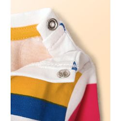 Babyhug 100 % Cotton Knit Full Sleeves T-Shirt with Stripes & Lets Have A Good Day Text Print Pack of 3 - Red White & Blue