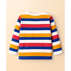 Babyhug 100 % Cotton Knit Full Sleeves T-Shirt with Stripes & Lets Have A Good Day Text Print Pack of 3 - Red White & Blue