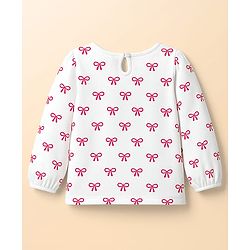 Babyhug 100 % Cotton Knit Full Sleeves T-Shirts with Heart Bow & Polka Dot Print Pack of 5 - Pink White & Navy Blue
