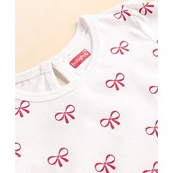 Babyhug 100 % Cotton Knit Full Sleeves T-Shirts with Heart Bow & Polka Dot Print Pack of 5 - Pink White & Navy Blue