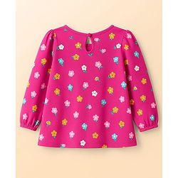 Babyhug Cotton Knit Full Sleeves T-Shirts with Polka Dot & Floral Print Pack of 3 - Pink Purple & White