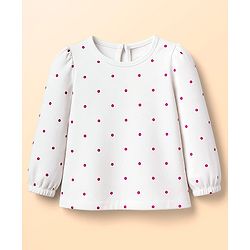 Babyhug Cotton Knit Full Sleeves T-Shirts with Polka Dot & Floral Print Pack of 3 - Pink Purple & White