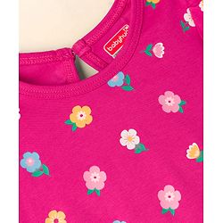 Babyhug Cotton Knit Full Sleeves T-Shirts with Polka Dot & Floral Print Pack of 3 - Pink Purple & White