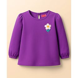 Babyhug Cotton Knit Full Sleeves T-Shirts with Polka Dot & Floral Print Pack of 3 - Pink Purple & White