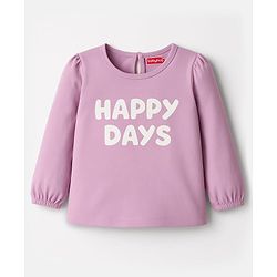 Babyhug 100 % Cotton Knit Full Sleeves T-Shirt with Tropical & Happy Days Text Print Pack of 3 - Red White & Lilac