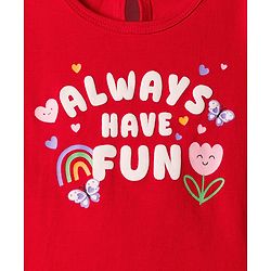 Babyhug 100 % Cotton Knit Full Sleeves T-Shirt with Tropical & Happy Days Text Print Pack of 3 - Red White & Lilac