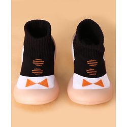 Cute Walk by Babyhug Slip on Sock Shoes with Bow Embroidery - Blue