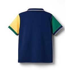 Babyhug Disney Single Jersey Knit Half Sleeves Cut & Sew Polo T-Shirt with Mickey Mouse Graphic - Multicolor