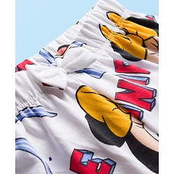 Babyhug Disney Single Jersey Knit Full Sleeves Co-ord Night Suit With Minnie Mouse Print - White