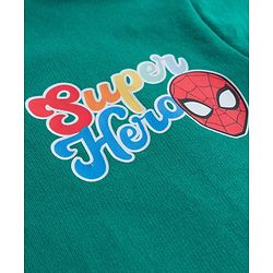 Babyhug Marvel Single Jersey Knit Drop Shoulder Half Sleeves Oversized T-Shirt with Front & Back Spiderman Graphic - Green