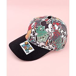 Babyhug Disney Summer Cap with Mickey Mouse Print Multicolor - Diameter 16 cm