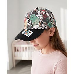 Babyhug Disney Summer Cap with Mickey Mouse Print Multicolor - Diameter 16 cm