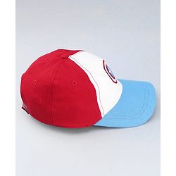 Babyhug Marvel Cotton Woven Summer Cap With Captain America Graphics Multicolor - Diameter 21 cm