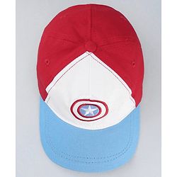 Babyhug Marvel Cotton Woven Summer Cap With Captain America Graphics Multicolor - Diameter 21 cm