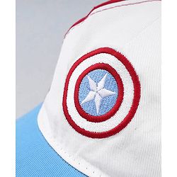 Babyhug Marvel Cotton Woven Summer Cap With Captain America Graphics Multicolor - Diameter 21 cm