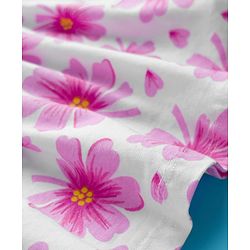 Babyhug Single Jersey Knit Half Sleeves Frock With Shrug With  Floral Print - Pink & White