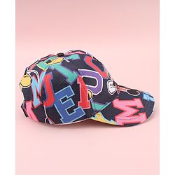 Babyhug Disney Cotton Woven Summer Cap with Mickey Mouse Graphic Blue - Diameter 17 cm