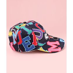 Babyhug Disney Cotton Woven Summer Cap with Mickey Mouse Graphic Blue - Diameter 17 cm