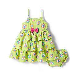 Babyhug Single Jersey Knit Sleeveless Frock With Floral Print & Bloomer - Light Green