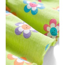 Babyhug Single Jersey Knit Sleeveless Frock With Floral Print & Bloomer - Light Green