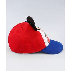 Babyhug Disney Cotton Woven Cap With Mickey Mouse Graphics Navy Blue - Diameter 19 cm