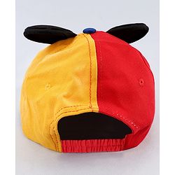 Babyhug Disney Cotton Woven Cap With Mickey Mouse Graphics Navy Blue - Diameter 19 cm