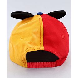 Babyhug Disney Cotton Woven Cap With Mickey Mouse Graphics Navy Blue - Diameter 19 cm